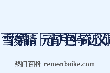 雪後霜晴，元宵月色特奇近义词是什么意思的图片